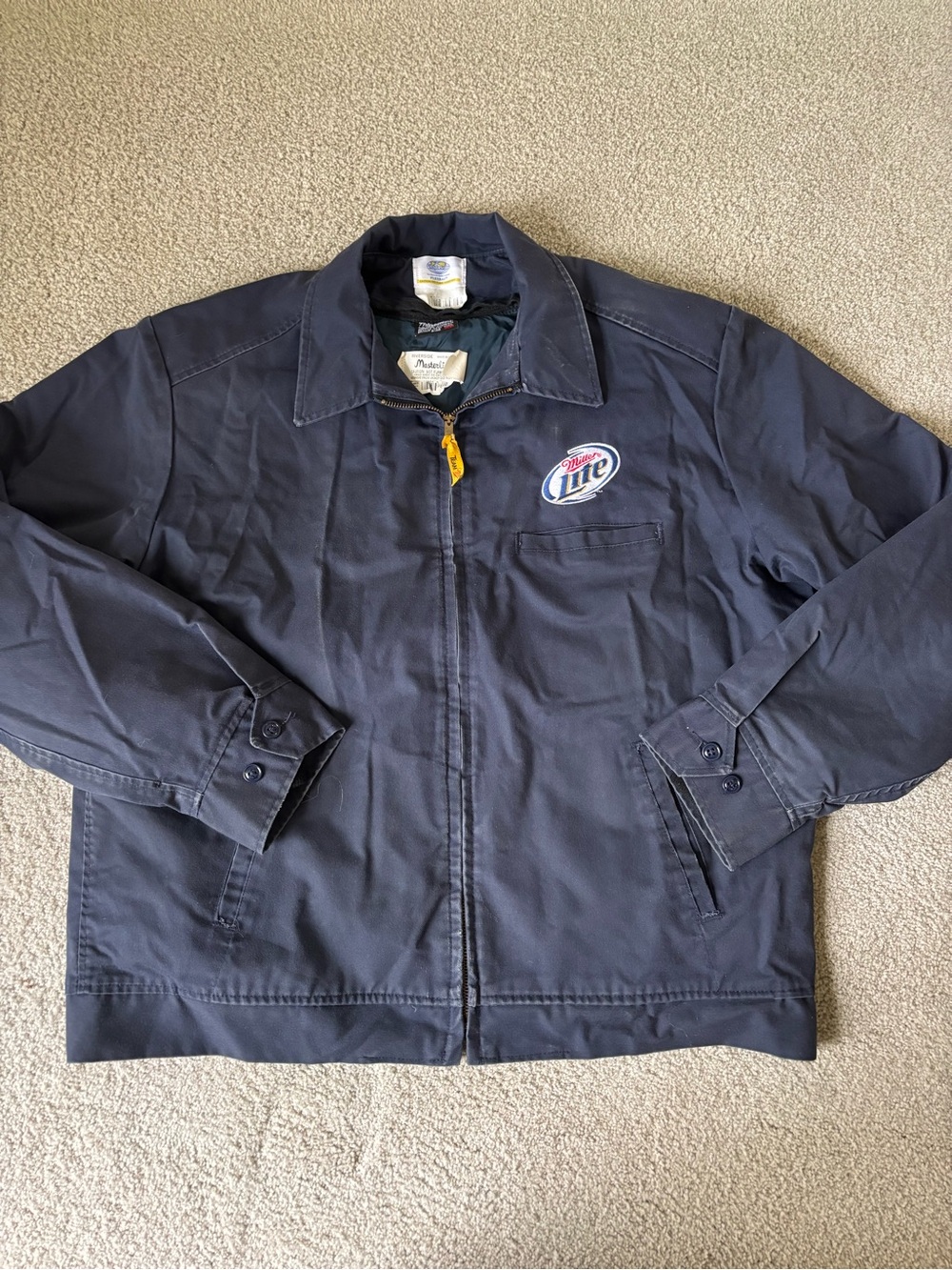 Navy Men's Zip Front Work Jacket Miller Lite